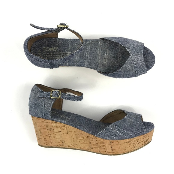 Toms Shoes - Toms Denim Chambray Platform Sandals